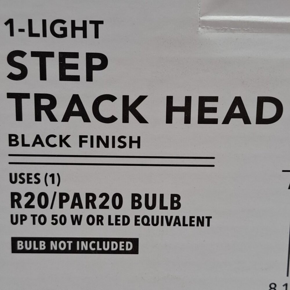 Hampton Bay 1-Light Black FInish Step Track Lighting Head  R20/PAR20 - Picture 5 of 6